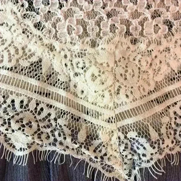 Umgee USA Medium Oversized Purple babydoll Boho Blouse Gauze Lace button back - Picture 6 of 6